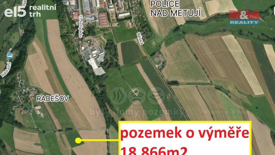 Prodej pozemky - trvalý travní porost, 18 866 m² - Police nad Metují - Radešov