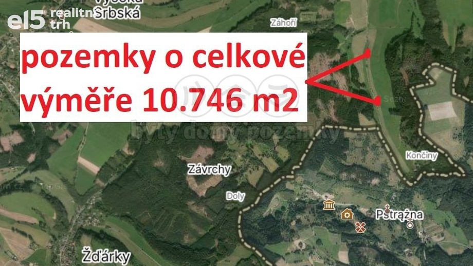 Prodej pozemky - trvalý travní porost, 10 746 m² - Machov