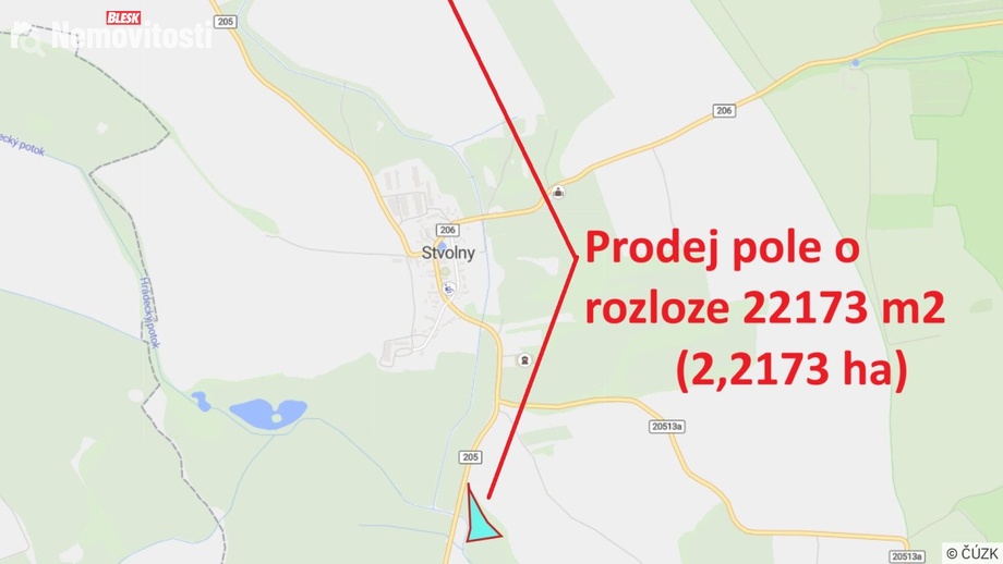 Prodej pole 22 173 m², Manětín