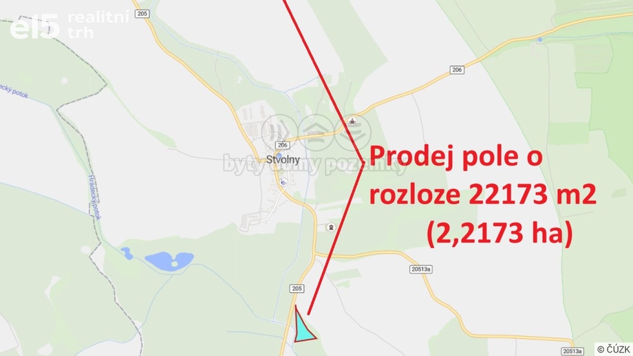 Prodej zemědělská půda, 22 173 m² - Manětín - Stvolny