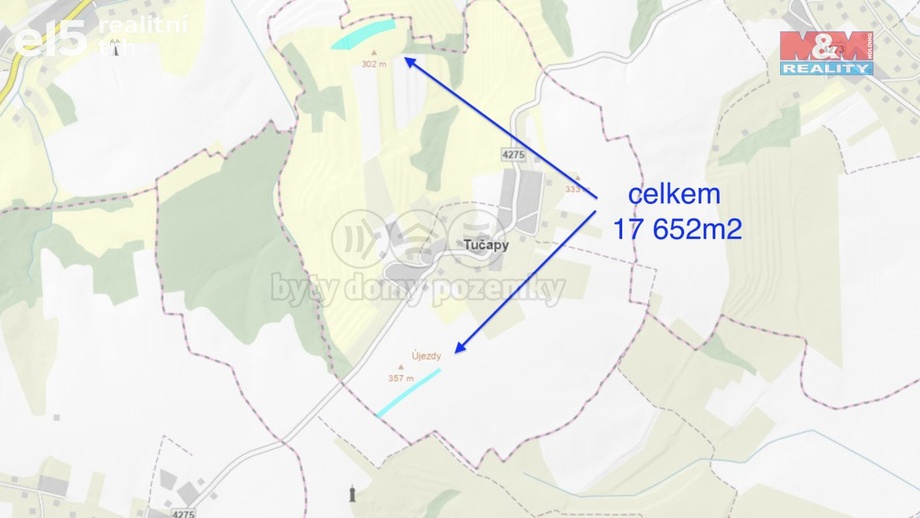 Prodej zemědělská půda, 17 652 m² - Tučapy