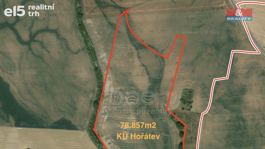Prodej zemědělská půda, 78 857 m² - Hořátev