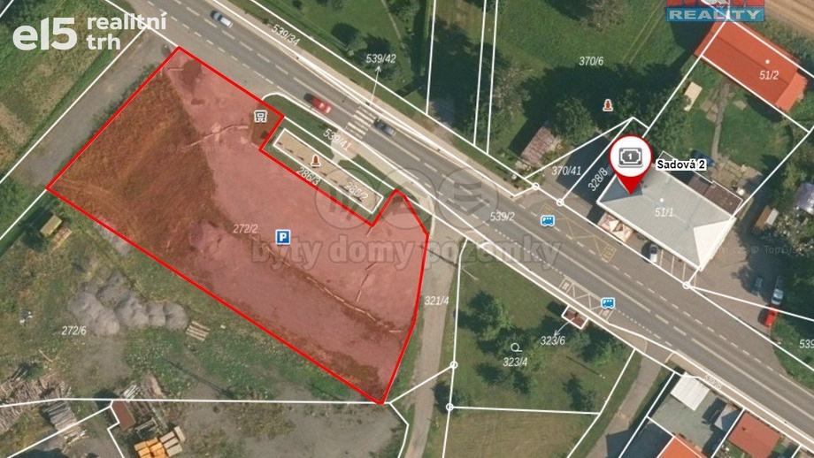 Pronájem pozemky pro komerční výstavbu, 2 665 m² - Sadová