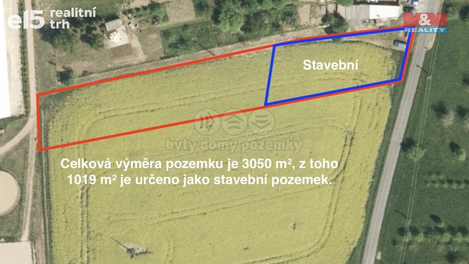 Prodej pozemky pro bydlení, 3 050 m² - Soběsuky - Skržice