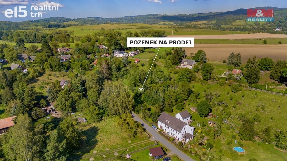 Prodej stavebního pozemku 3 412 m², Žandov - Radeč