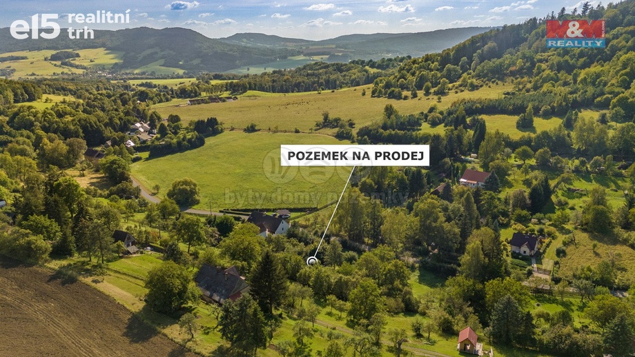 Prodej pozemky pro bydlení, 3 412 m² - Žandov - Radeč