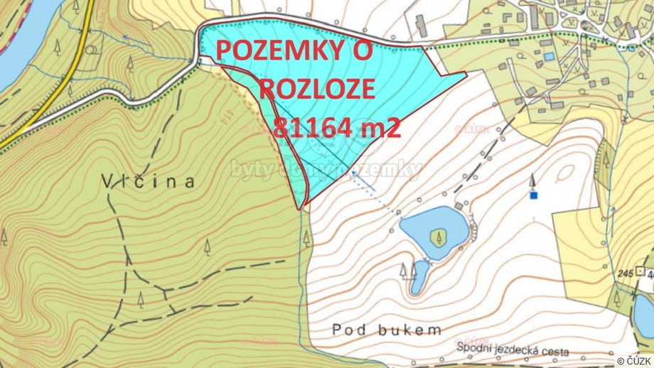 Prodej zemědělská půda, 81 164 m² - Šemnice - Sedlečko