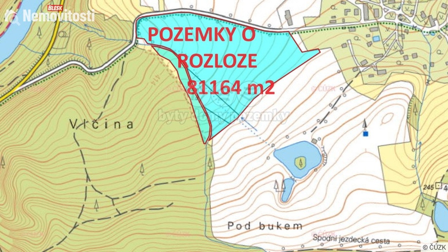 Prodej pole 81 164 m², Šemnice