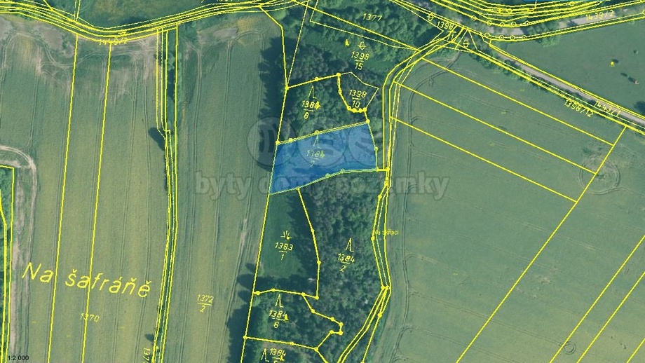Prodej lesa 3 594 m², Skály