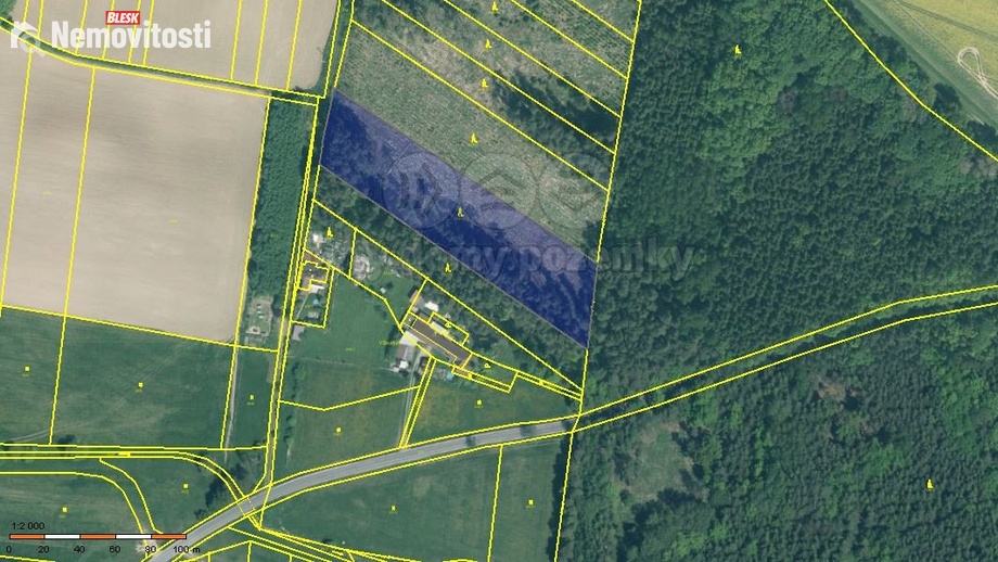 Prodej lesa 7 675 m², Stehlovice