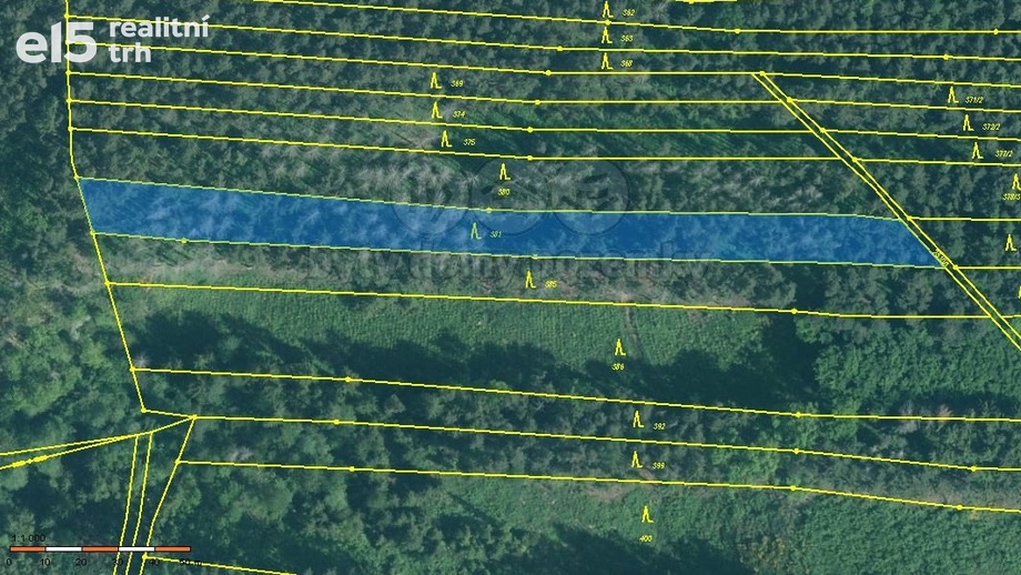 Prodej lesy, 3 971 m² - Bechyně - Hvožďany