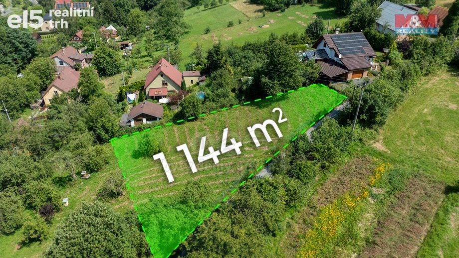 Prodej pozemky pro bydlení, 1 144 m² - Zašová - Veselá