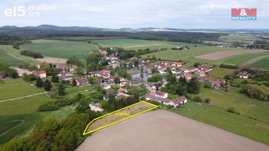 Prodej pozemky pro bydlení, 2 590 m² - Albrechtice nad Vltavou - Údraž