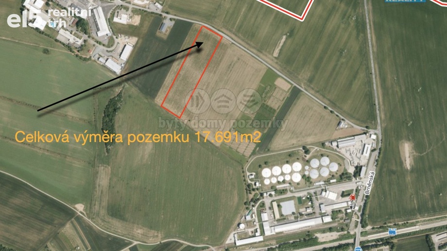 Prodej pozemky pro komerční výstavbu, 17 691 m² - Střelice