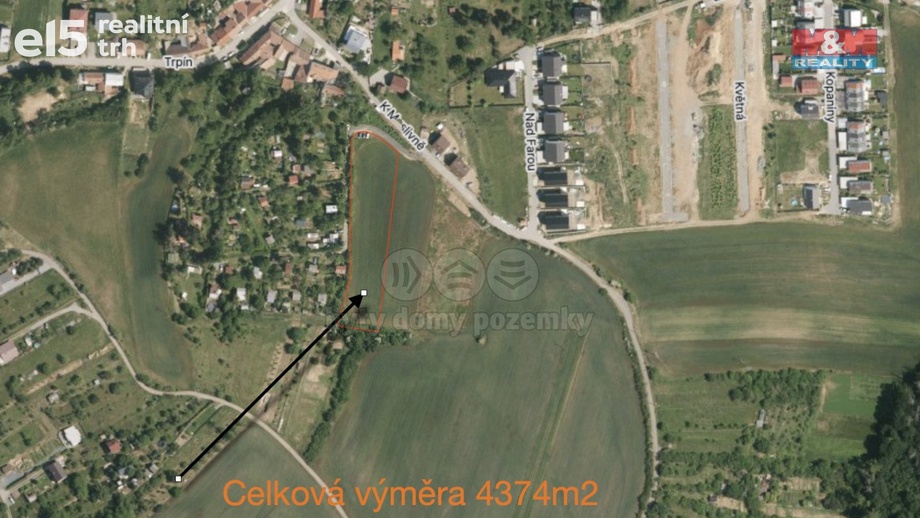 Prodej pozemky - zahrady, 4 374 m² - Střelice