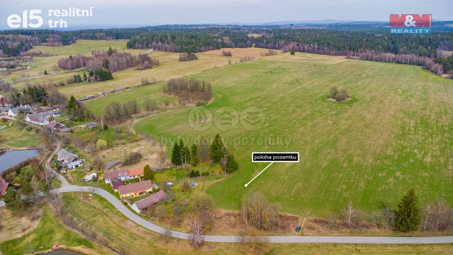 Prodej pozemky pro bydlení, 4 450 m² - Nová Bystřice - Klenová