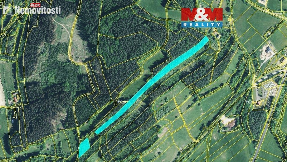 Prodej lesa 13 453 m², Lutonina