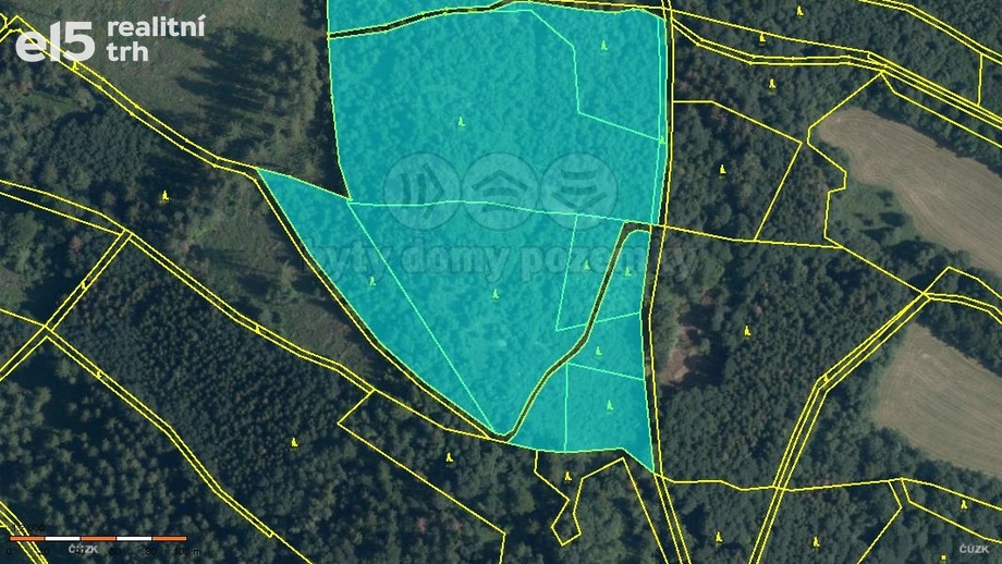Prodej lesy, 19 245 m² - Bratrušov