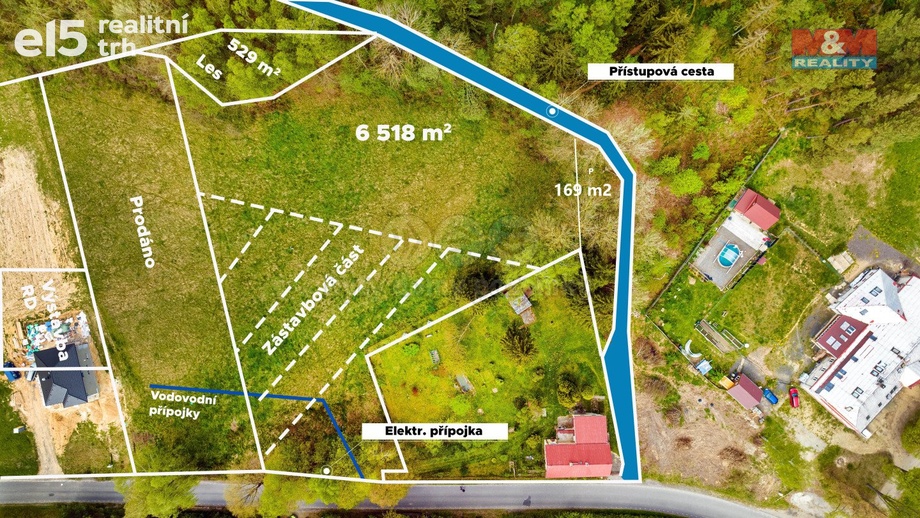 Prodej pozemky pro bydlení, 7 216 m² - Cvikov I