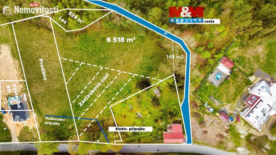 Prodej stavebního pozemku 7 216 m², Cvikov
