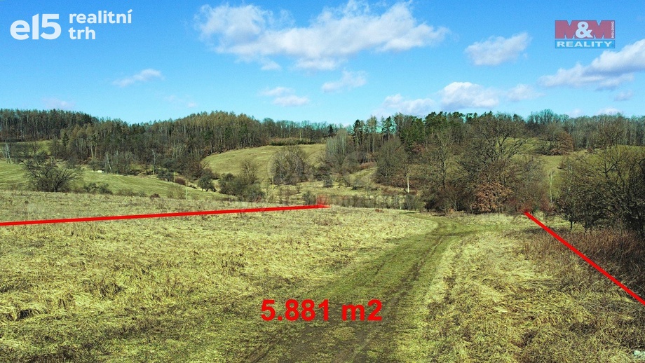 Prodej pozemky - trvalý travní porost, 5 881 m² - Mirošovice