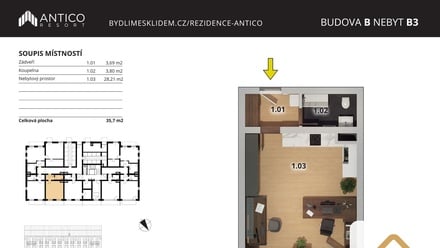 Prodej bytu 1+kk 36 m², Český Brod