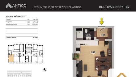 Prodej bytu 1+kk 36 m², Český Brod
