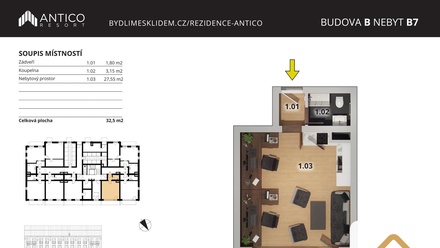 Prodej bytu 1+kk 33 m², Český Brod