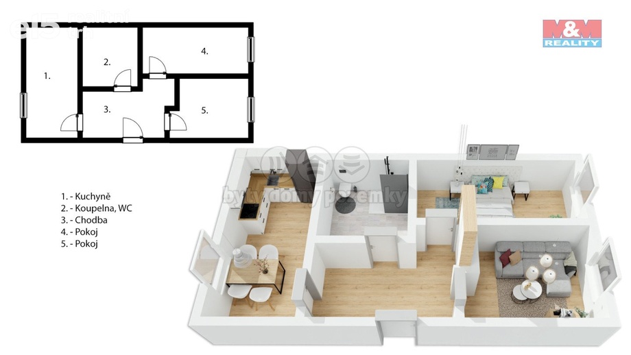 Prodej byty 2+1, 51 m² - Rakovník II