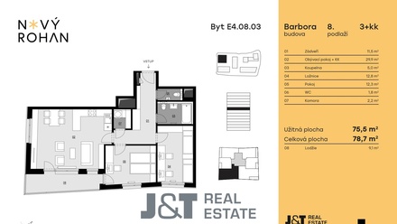 Prodej bytu 3+kk 76 m², Praha - Karlín