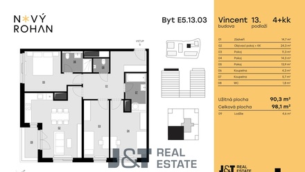 Prodej bytu 4+kk 90 m², Praha - Karlín