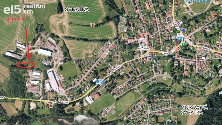 Prodej komerčního pozemku 4 523 m², Svratka