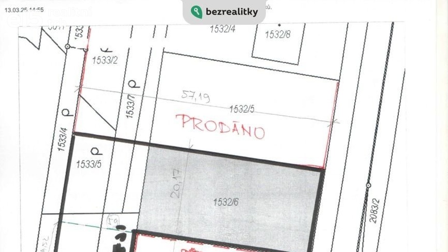 Prodej pozemky pro bydlení, 625 m² - Sadská