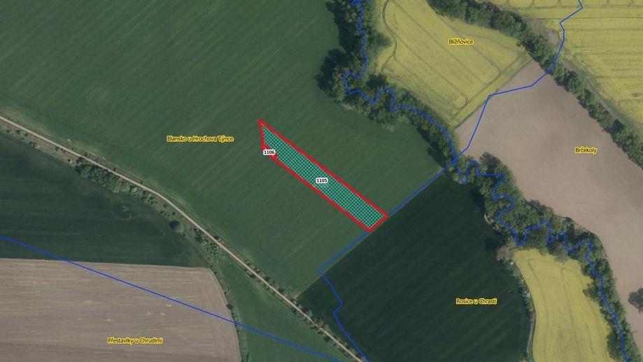 Prodej pole 7 397 m², Hrochův Týnec - Blansko