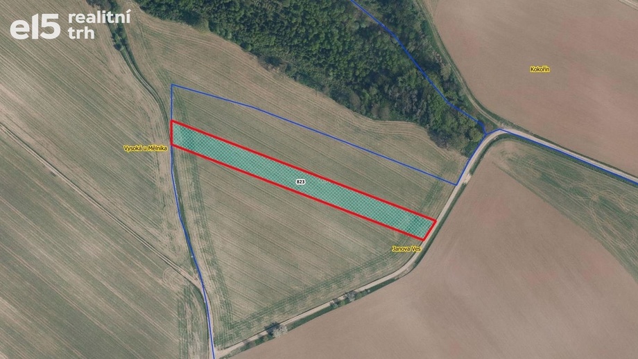 Prodej podílu 1/4 zemědělská půda, 1 083 m² - Kokořín - Janova Ves