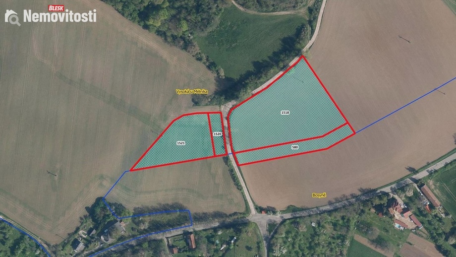 Prodej podílu 1/4 pole 3 734 m², Vysoká