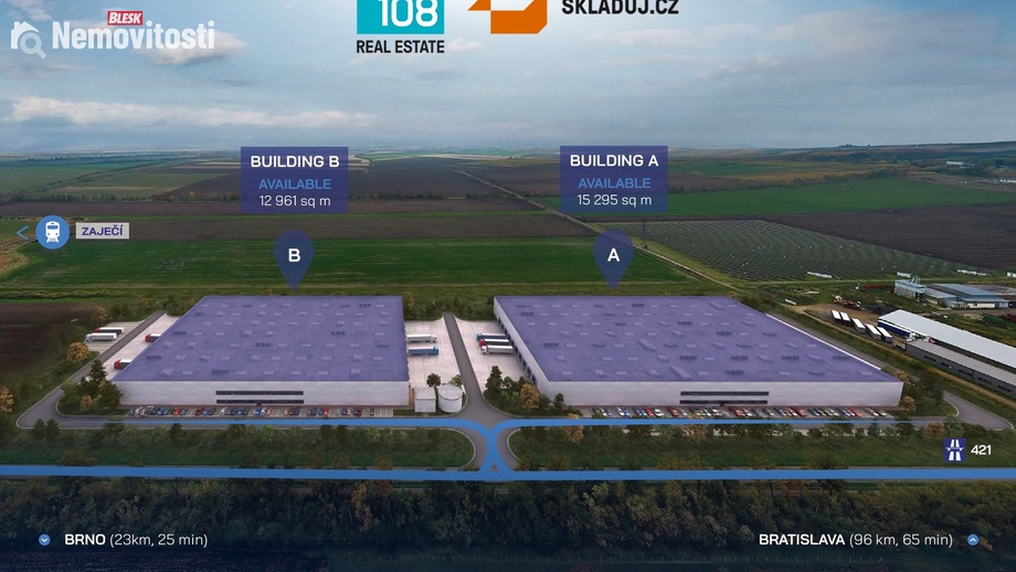 Pronájem skladu 12 961 m², Zaječí