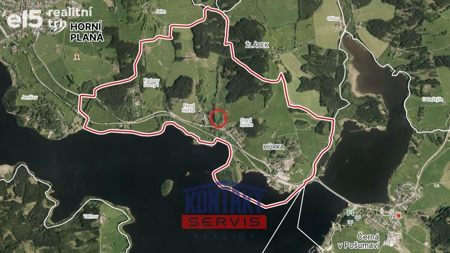 Prodej specifického pozemku 3 355 m², Horní Planá - Hůrka