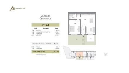 Prodej bytu 2+kk 74 m², Brno