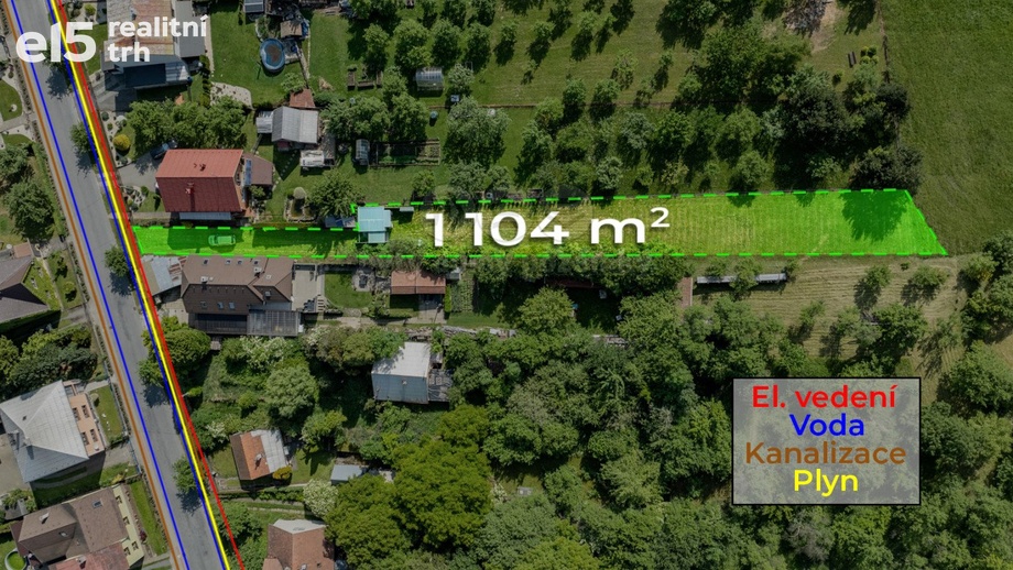 Prodej stavebního pozemku 1 104 m², Loučka
