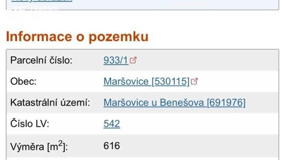 Prodej pozemky pro bydlení, 1 800 m² - Maršovice u Benešova