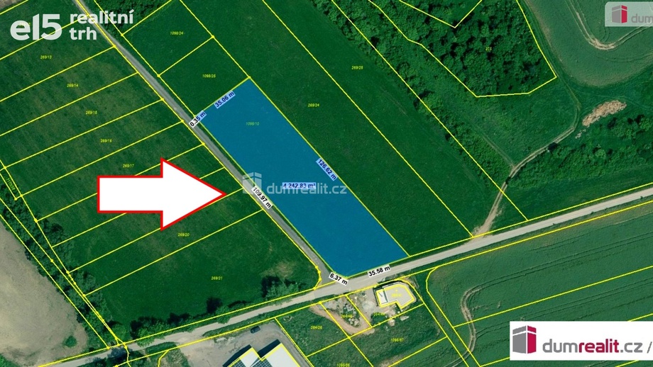 Prodej pozemky pro komerční výstavbu, 4 194 m² - Úsilné
