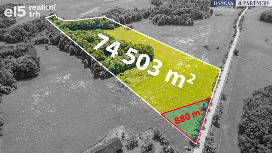 Prodej zemědělská půda, 74 503 m² - Bruzovice