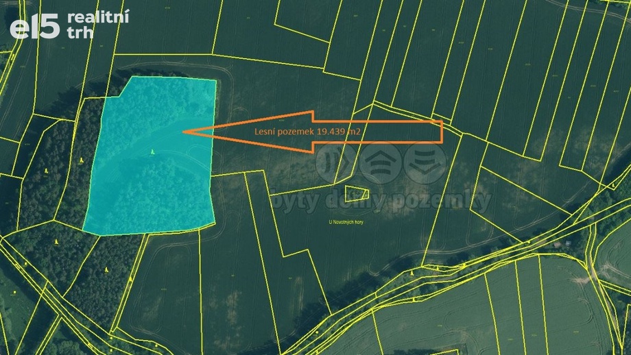 Prodej lesy, 20 128 m² - Střelské Hoštice - Kozlov