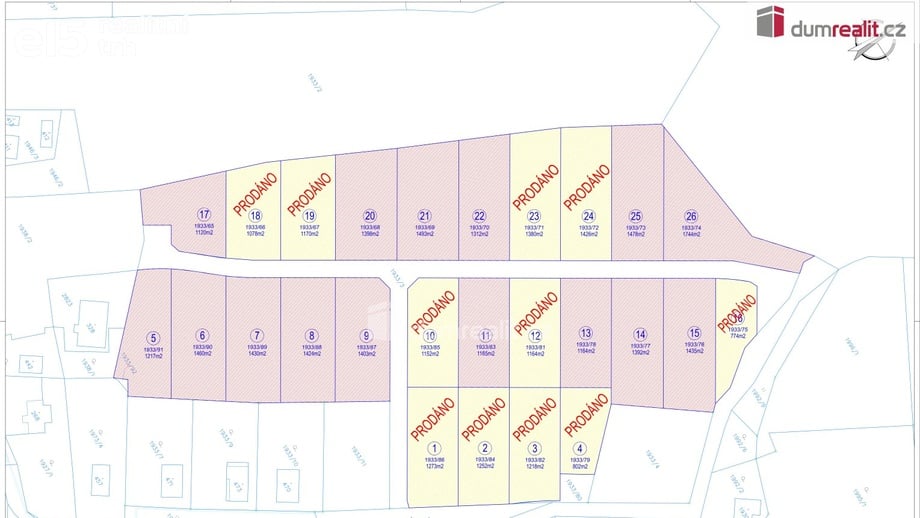 Prodej stavebního pozemku 1 460 m², Tři Sekery