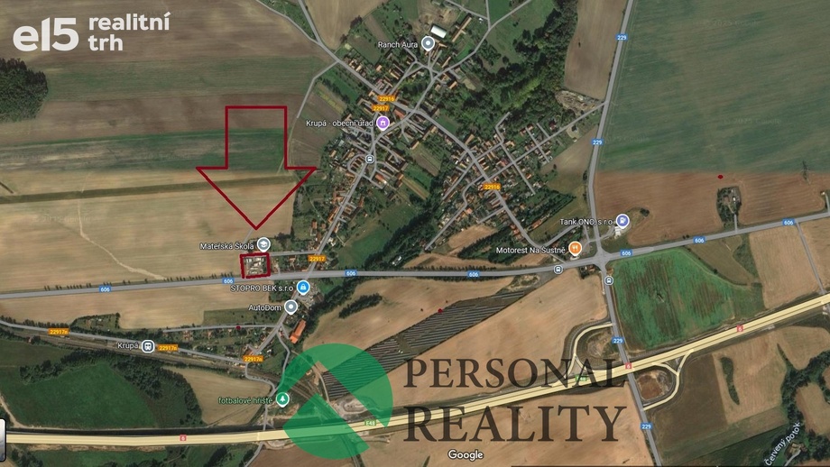 Prodej pozemky pro bydlení, 3 122 m² - Krupá
