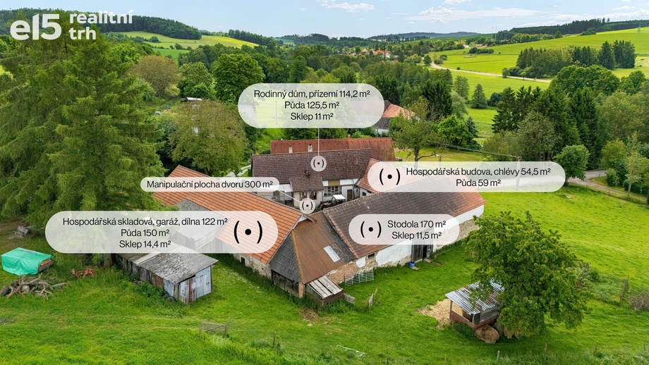 Prodej zemědělská usedlost, 718 m² - Popovice - Kondratice