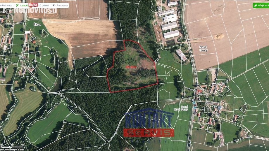 Prodej lesa 40 017 m², Ješetice