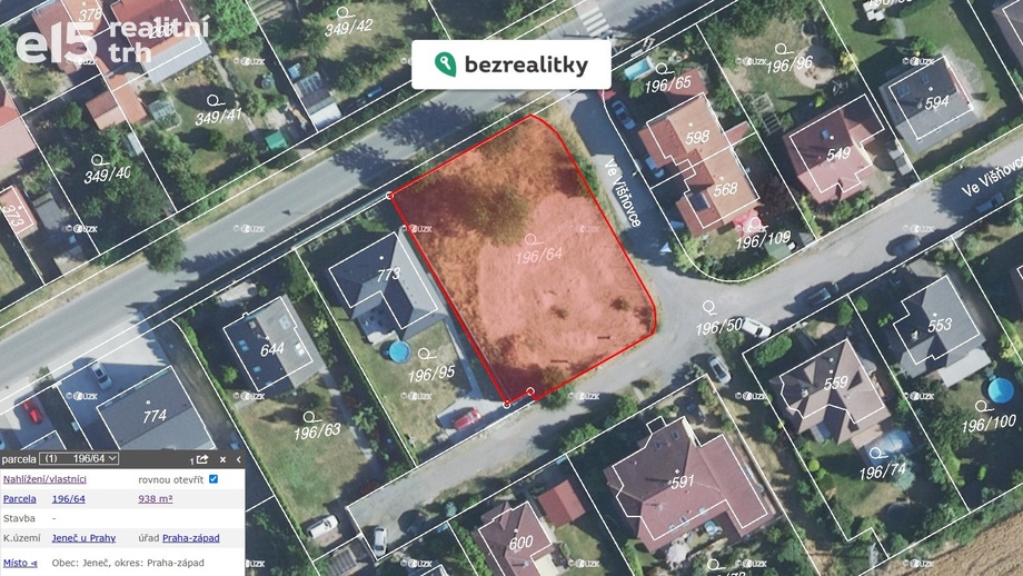 Prodej pozemky pro bydlení, 938 m² - Jeneč