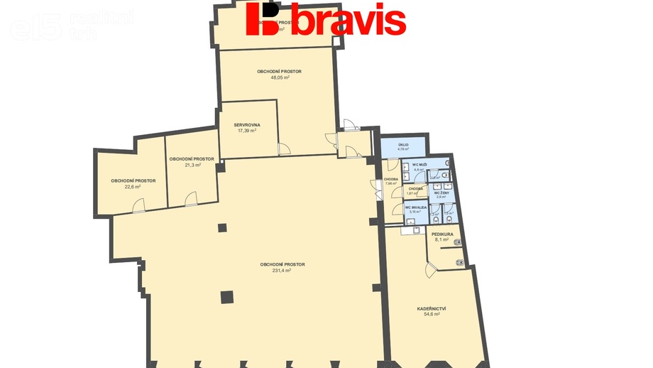 Pronájem kanceláře, 506 m² - Brno-město